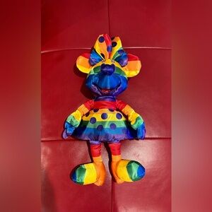 DISNEY Minnie Mouse Plush Doll Rainbow Pride Collection Limited Edition 18" tall